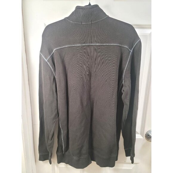 Tommy Bahama 1/4 Zip Relax Deluxe Black Pullover Sweatshirt L - Picture 3 of 12